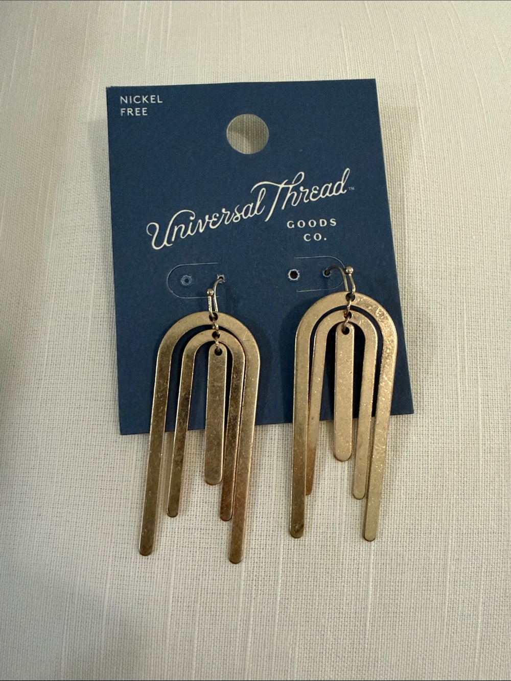 Universal Thread gold layered arch dangle earrings